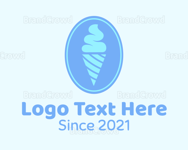 Blue Ice Cream Badge Logo