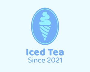 Blue Ice Cream Badge logo design