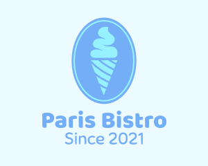 Blue Ice Cream Badge logo design