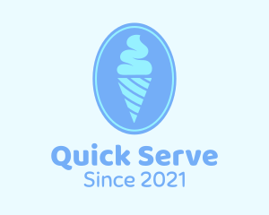 Blue Ice Cream Badge logo design