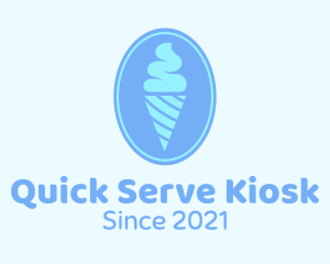 Blue Ice Cream Badge logo design