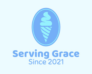 Blue Ice Cream Badge logo design