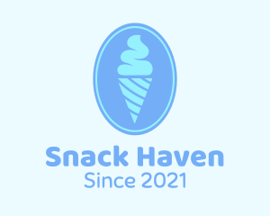 Blue Ice Cream Badge logo design