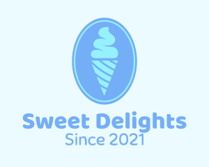 Blue Ice Cream Badge logo design