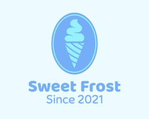 Blue Ice Cream Badge logo design