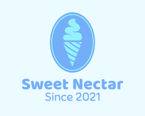 Blue Ice Cream Badge logo design