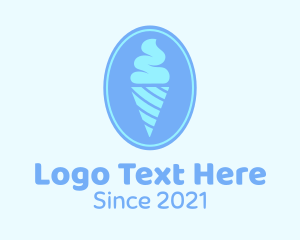 Sweet - Blue Ice Cream Badge logo design