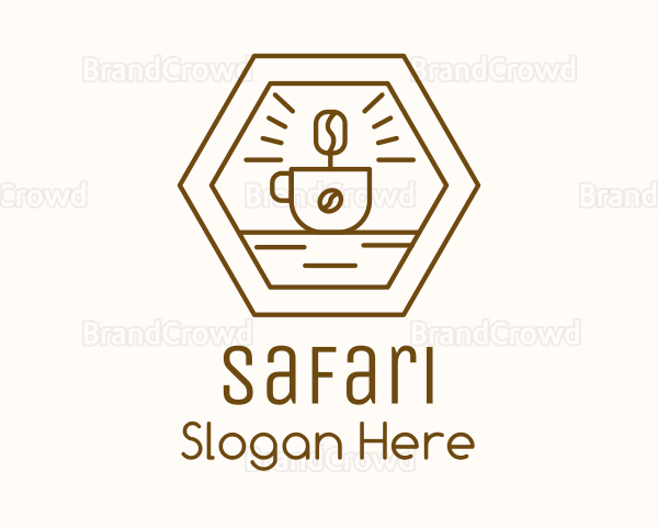 Brown Coffee Plant Logo