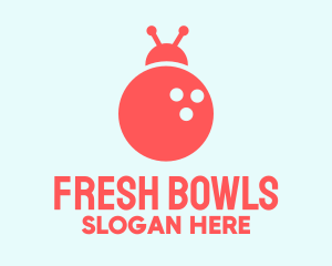 Red Bowling Ladybug logo design