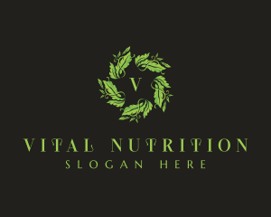 Leaves Wreath Wellness logo design