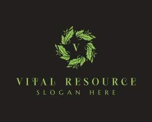 Leaves Wreath Wellness logo design