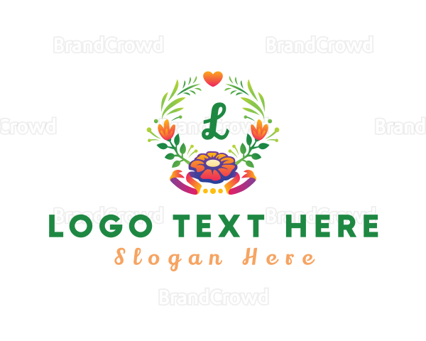 Botanical Flower Plant Wreath Logo