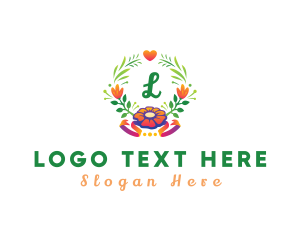 Therapy - Botanical Flower Plant Wreath logo design