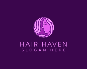 Woman Hair Stylist logo design