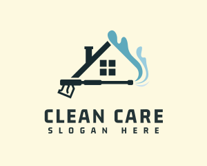 Pressure Washer House Cleaning logo design