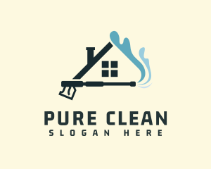 Pressure Washer House Cleaning logo design