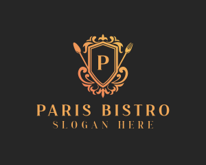 Restaurant Cutlery Shield logo design