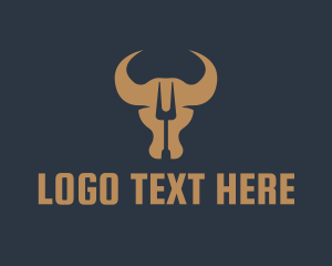 Bull Horns - Bull Steak House logo design