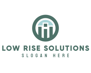 Low Rise - Modern Graph Building Letter I logo design