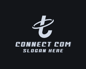 Telecom - Orbit Swoosh Telecom Letter T logo design