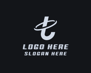 Swoosh - Orbit Swoosh Telecom Letter T logo design
