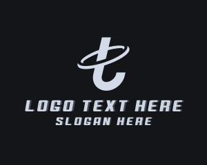 Orbit Swoosh Telecom Letter T Logo