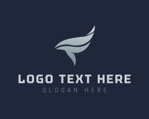 Lettermark - Tech Wing Wave logo design