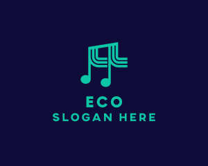 Streaming - Music Note Musical logo design