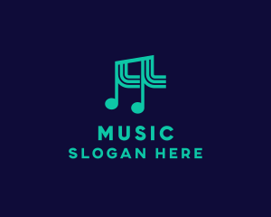 Music Note Musical  logo design