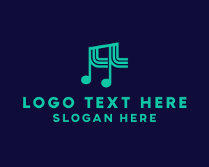Music Streaming - Music Note Musical logo design