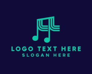 Studio - Music Note Musical logo design