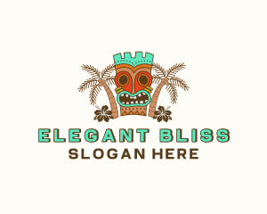 Tropical Tiki Statue Logo