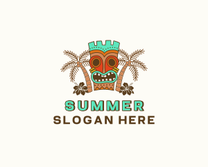 Tropical Tiki Statue logo design