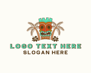 Tropical Tiki Statue Logo