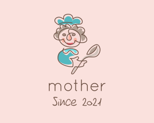 Mother Cooking Monoline logo design