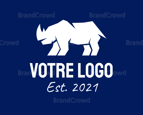 Abstract Rhino Silhouette Logo