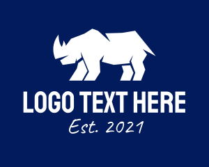 Rhino - Abstract Rhino Silhouette logo design