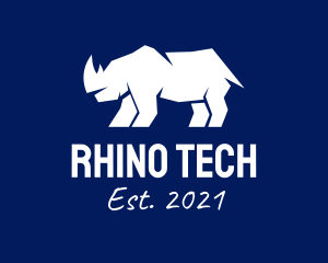 Abstract Rhino Silhouette logo design