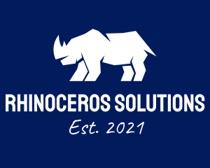 Abstract Rhino Silhouette logo design