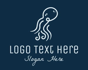 Stick Figure - Blue Ocean Octopus logo design