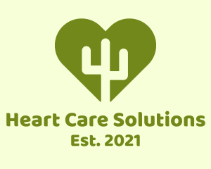  Nature Cactus Heart logo design