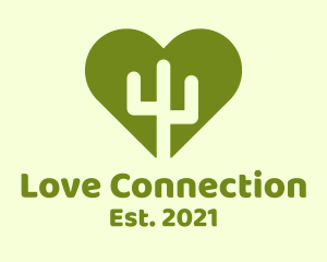 Courtship - Nature Cactus Heart logo design