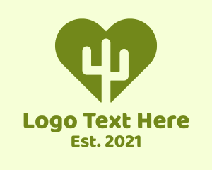 Courtship - Nature Cactus Heart logo design