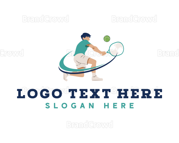 Tennis Player Varsity Logo