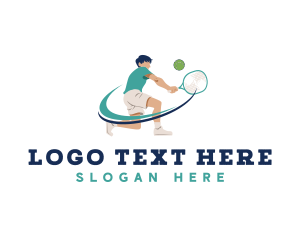 Tennis Player Varsity logo design