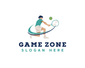 Tennis Player Varsity logo design