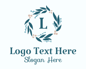 Natural Flower Wreath Logo