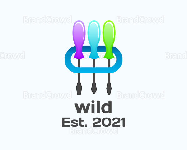 Colorful Screwdriver Tools Logo