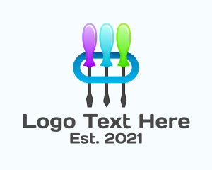 Illustration - Colorful Screwdriver Tools logo design