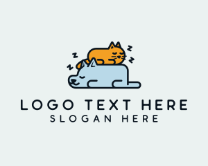 Kitten - Sleeping Dog Cat logo design